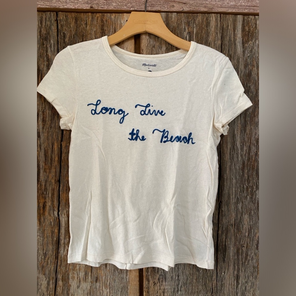 Madewell embroidered tee, size XXS